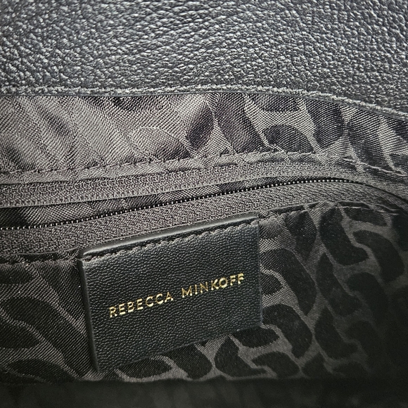 Rebecca Minkoff Black Edie Celestial Bucket Tote Gold Stars - Picture 6 of 10